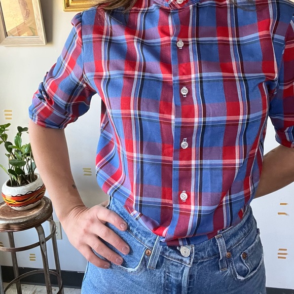 VTG plaid Russ button up - Picture 2 of 9
